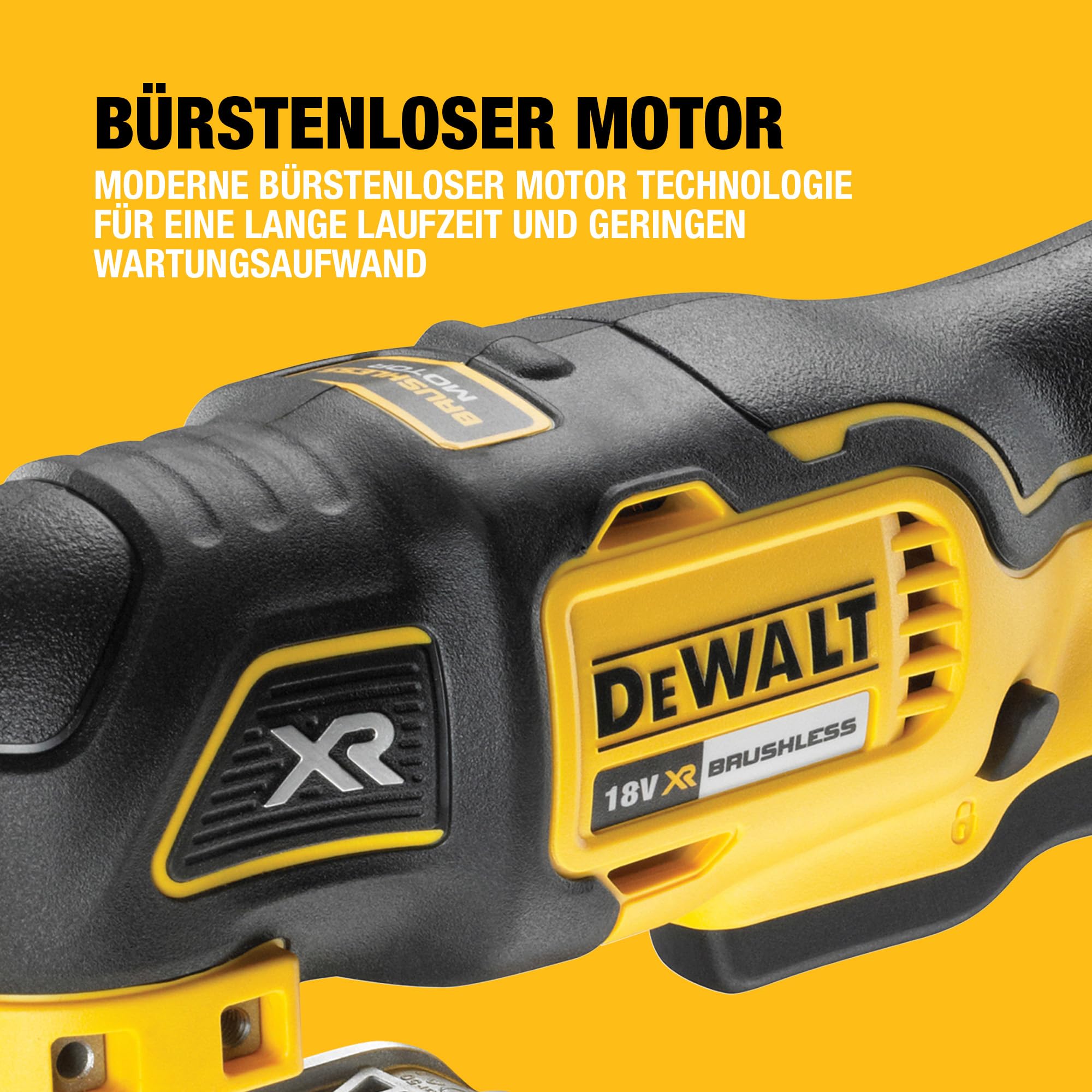 DEWALT 18V ozillierendes Akku-Multi-Tool DCS355N-XJ (bürstenloser Motor,LED-Lampe,30-Tlg. Schleif- und Sägeanwendungen,Lieferung ohne Akku und Ladegerät)