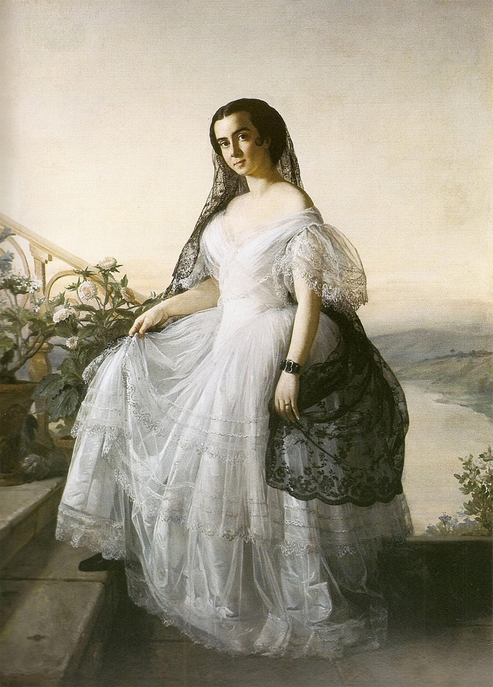 ARTXLXXBN Famous Painting Art Wall Decor Abstract Art Picture Portrait of a Woman by François Auguste Biard Animal Pictures for Home Decor 60x90cm