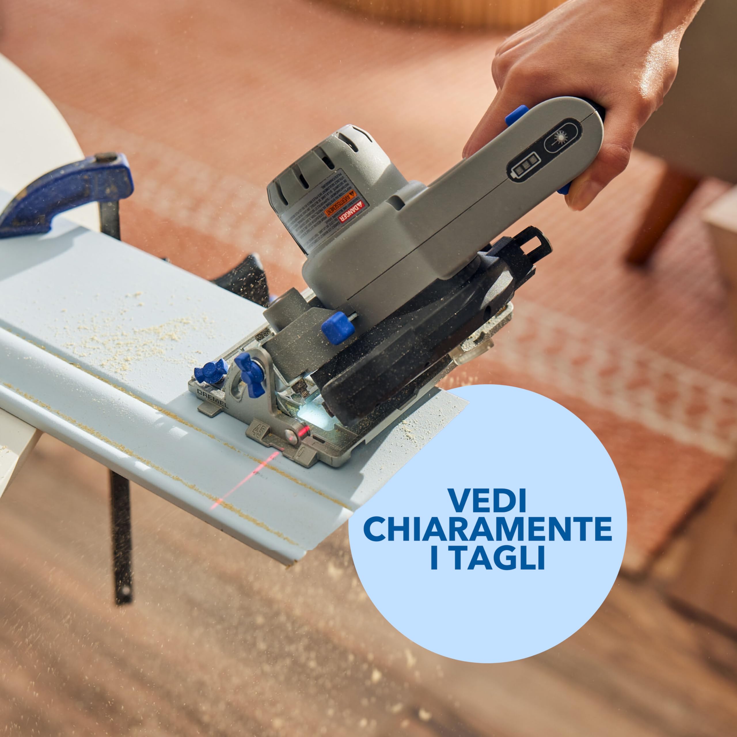 Dremel Blueprint 12V Saw Station Portatile Brushless con Sega Compatta Senza Fili, 1 Mobile Mallet, 2.0 Ah Batteria+Caricabatterie, 1 Lama per sega multimateriale, 1 Guida di taglio, 2 Morsetti