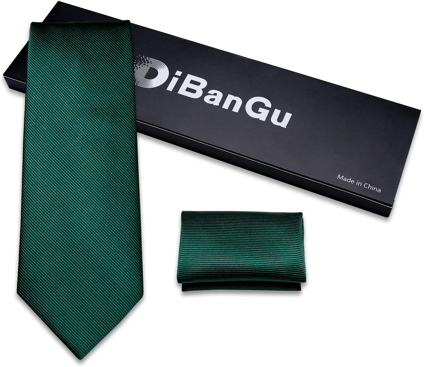 DiBanGu Mens Solid Color Tie and Pocket Square Set Woven Silk Plain Necktie & Handkerchief for Men Wedding Party Formal - Image 4