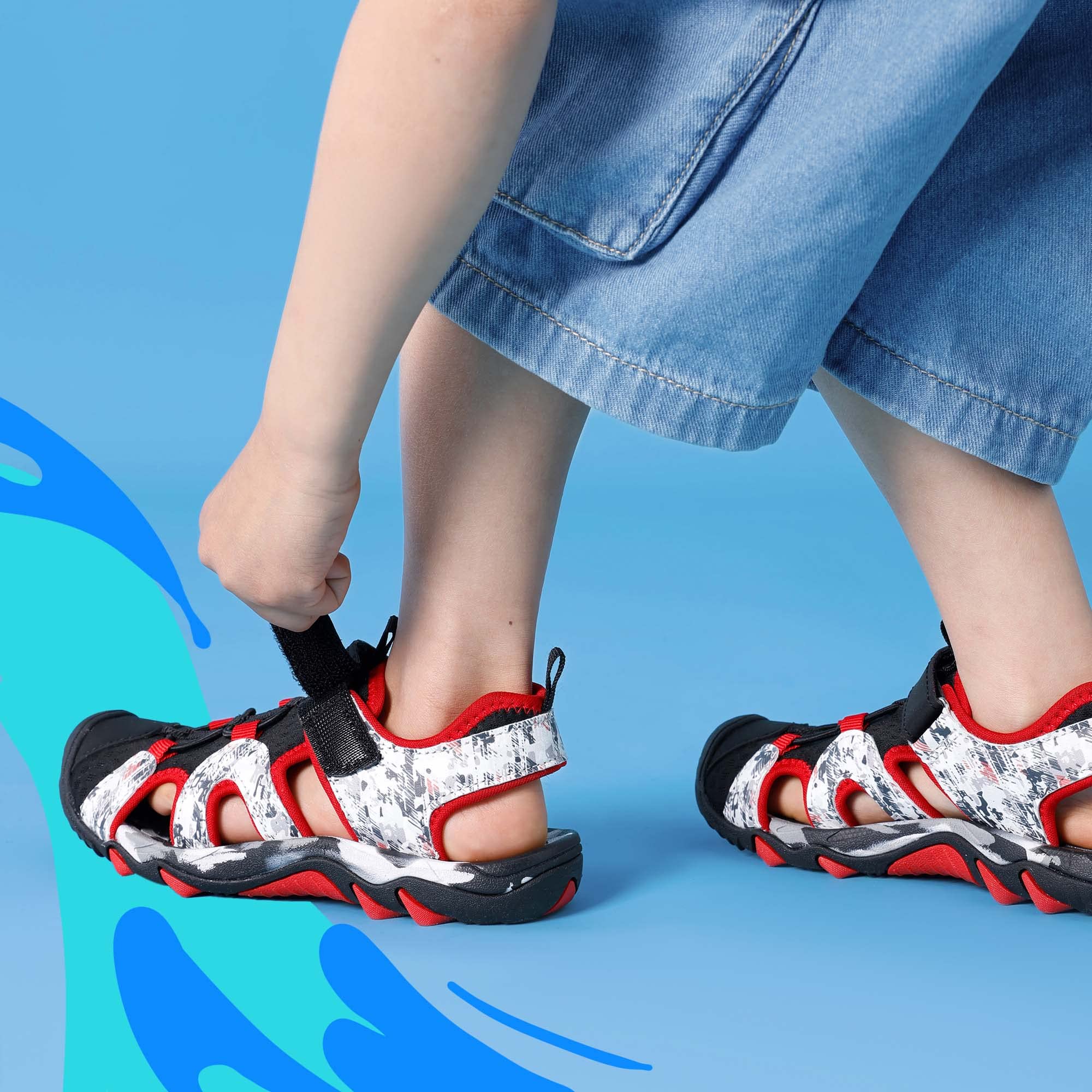DREAM PAIRS Sandales Enfant Garçon Fille Sandales de Sport Outdoor Bout Fermé, Chaussures d'Eau Antidérapantes Respirantes Sandales Randonnée Plage Marche Été pour Enfants