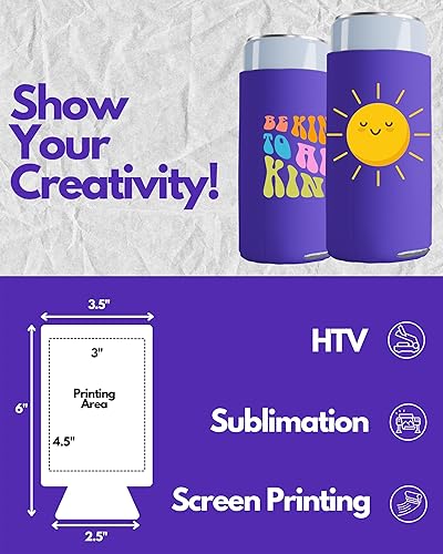 Miniatura 9 de PartyPrints Paquete de 25 fundas para enfriar latas delgadas en blanco  Plain Seltzer - Enfriadores de sublimación a granel personalizables para