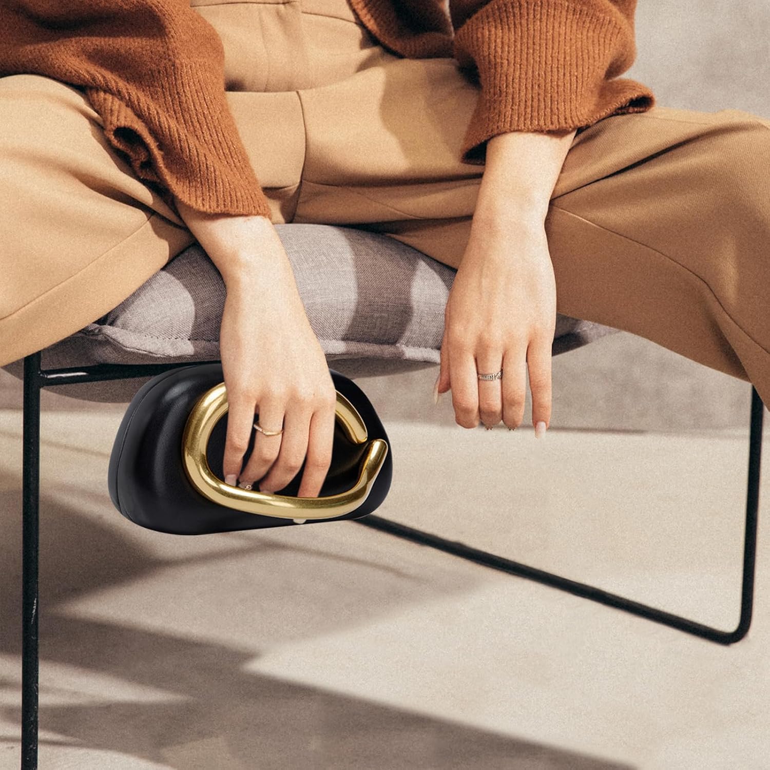 Clutch Purses for Women Formal, PU Leather/Marble Acrylic Evening Bags with Chain, Trendy Metal Handle Purses 2025 - Image 5