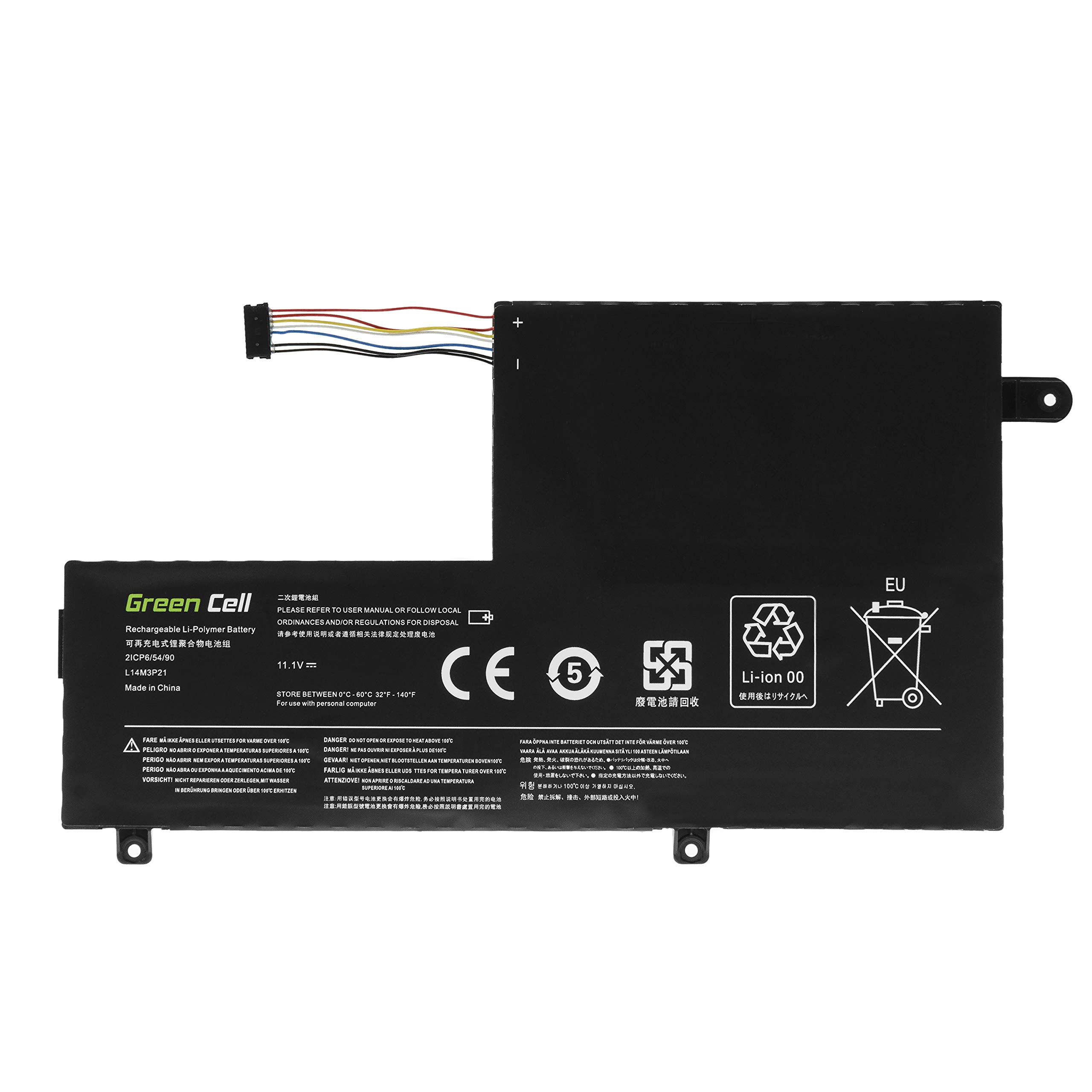 Green Cell L14L3P21 L14M3P21 Laptop Akku für Lenovo S41-70 Yoga 500-14IBD 500-14IHW 500-14ISK 500-15IBD 500-15IHW 500-15ISK 500s-14ISK 300s-14ISK Flex 3 1470 1580 Edge 2 1580