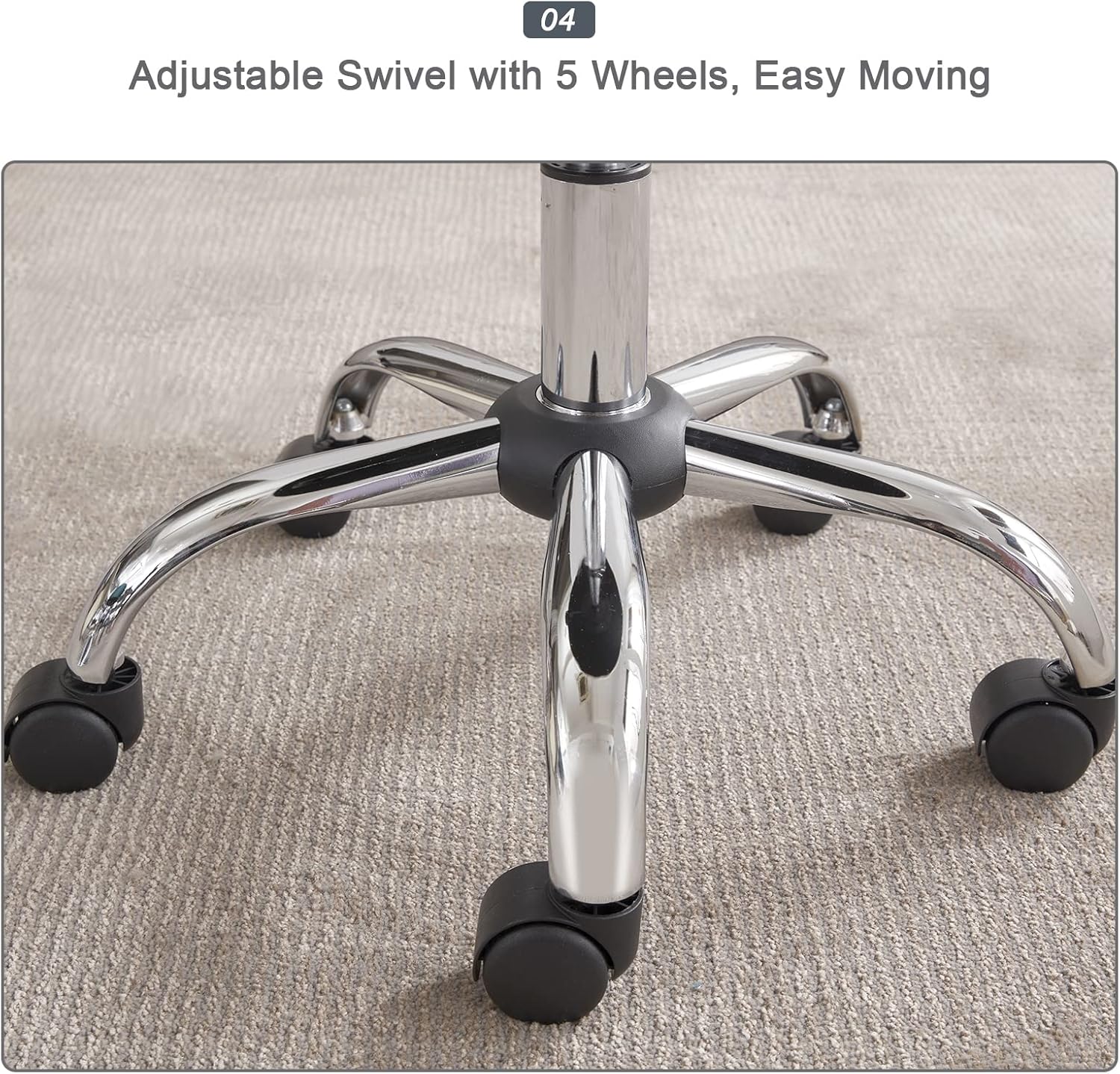 Gitrah Rolling Stools with Wheels Adjustable Height Salon & Spa Stools Large and Thick Comfortable Seat White : Beauty & Personal Care