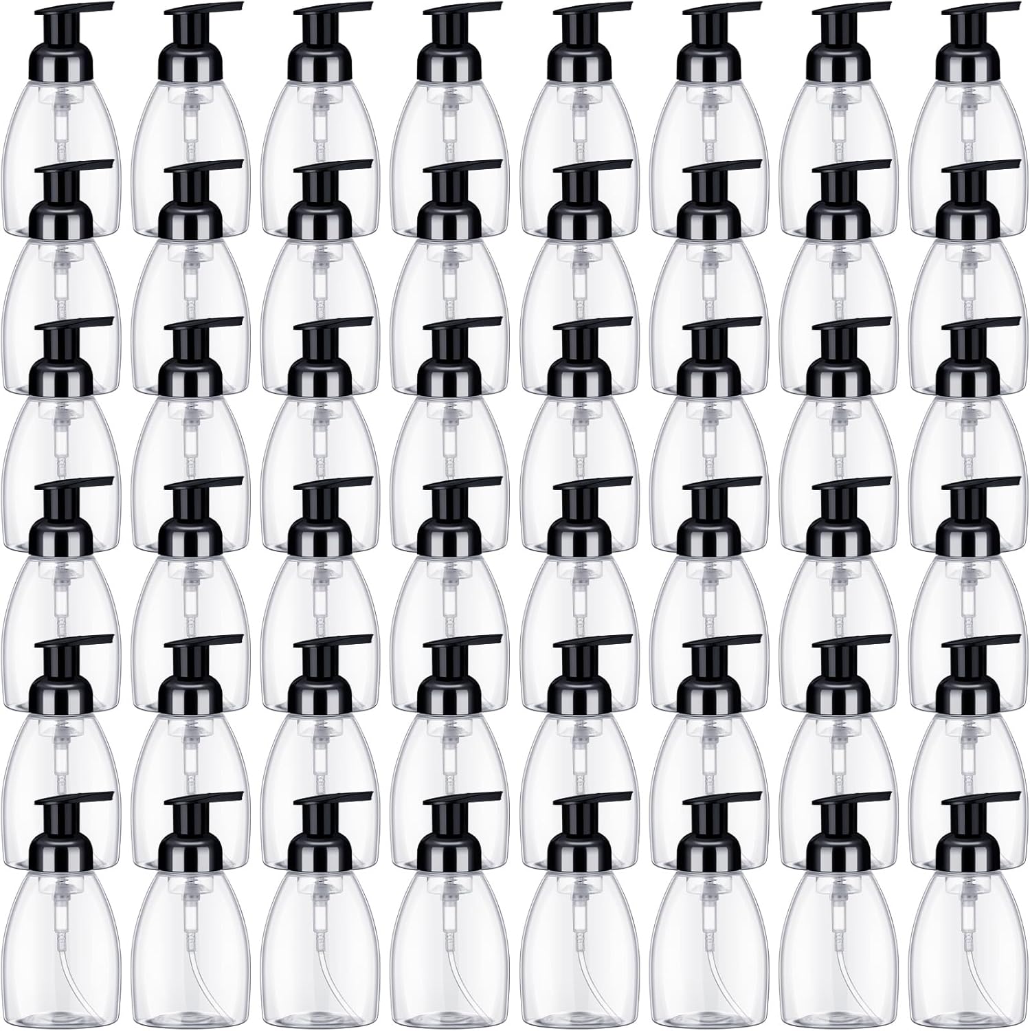 Nuenen 48 Pieces 8oz Foaming Pump Bottles Refillable Foaming Soap Dispensers Bulk Travel Hand Soap Pump Foam Dispenser Plastic Press Containers for Shampoo Bathroom Commercial(Black)