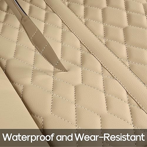 Miniatura 7 de Pariiaodin - 2 fundas de asiento de automóvil de cuero de alta calidad para asientos delanteros inferiores, fundas de asiento acolchadas