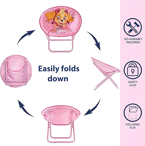 Miniatura 5 de Idea Nuova Paw Patrol Skye - Silla plegable Saucer™ de 19 pulgadas con marco de metal rosa, a partir de 3 años Avengers / Gris,Pistas de