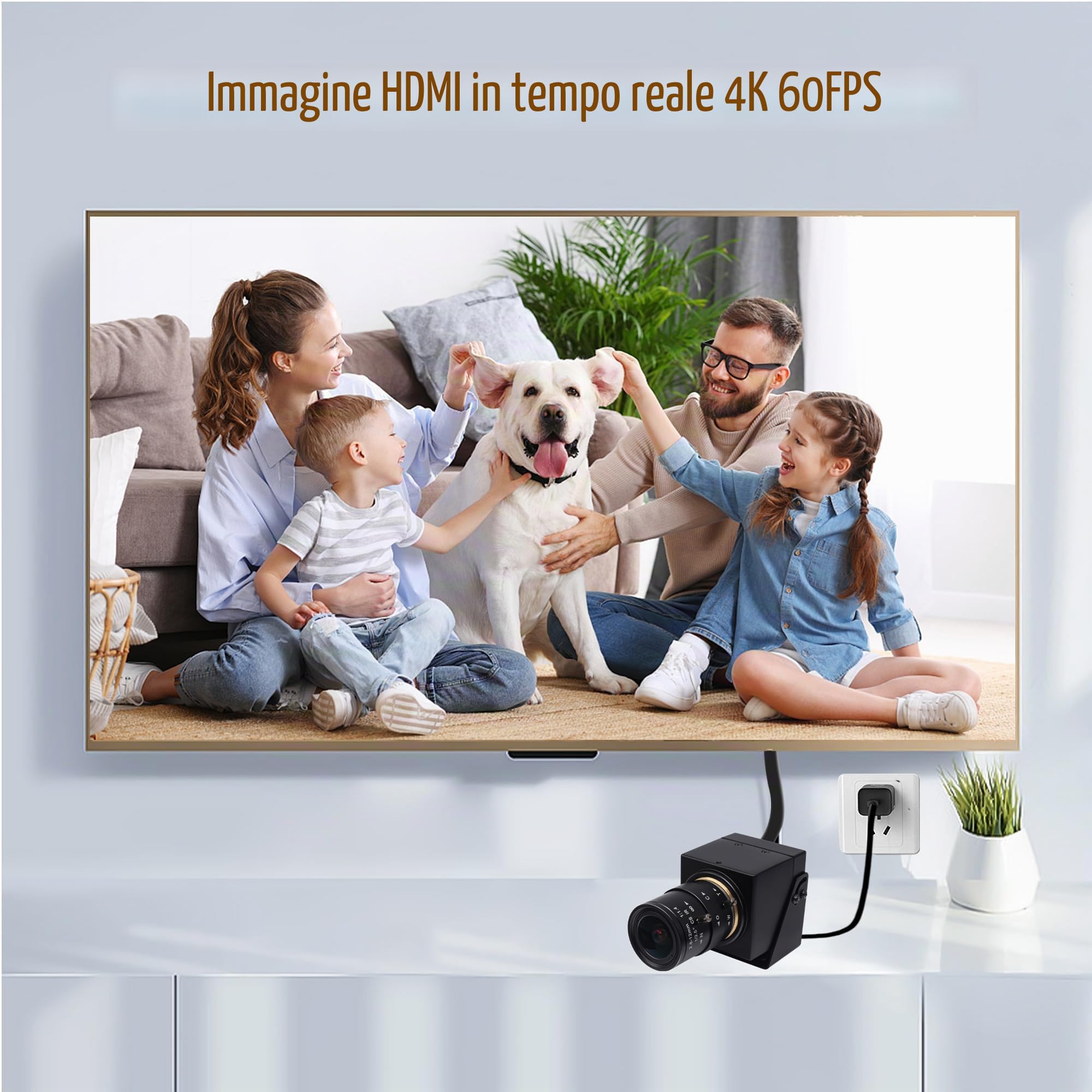 SVPRO Fotocamera USB HDMI 4K 60fps con obiettivo zoom ottico 2.8-12mm, messa a fuoco manuale, streaming H.264 per PC, Raspberry Pi, TV, monitor
