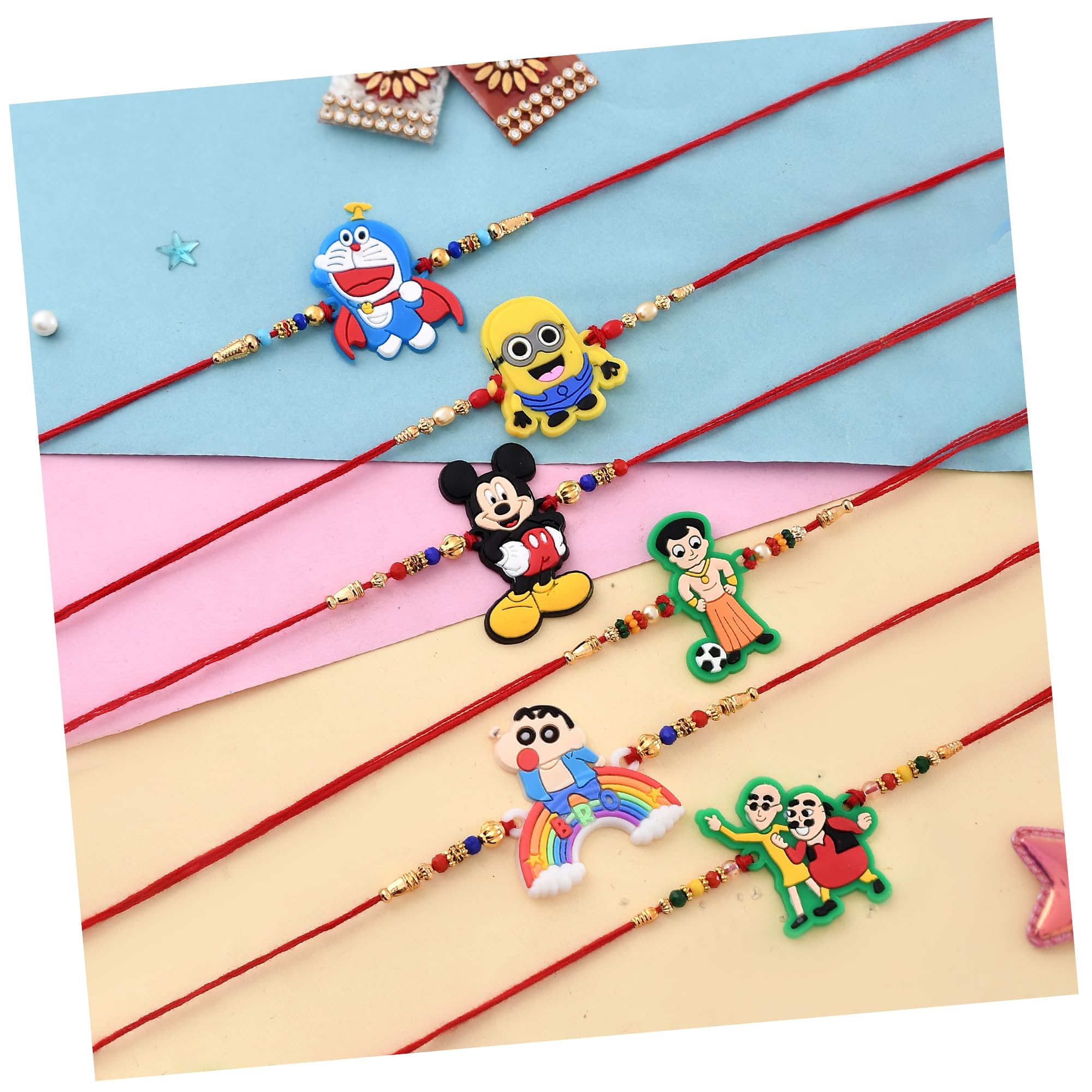 Pride Store Stylish Cartoon Character Kids Rakhi Set with Tilak Pack and Greeting Card for Brother, Sister, Baby Boy, Baby Girl, Chhota Bhai (Art E) (B0D9HNBHTL) Amazon Price History, Amazon Price Tracker