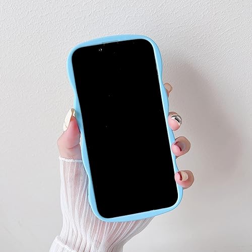 Miniatura 7 de Caseative Marco de onda rizada de color sólido transparente suave compatible con funda de iPhone (negro, iPhone 14)