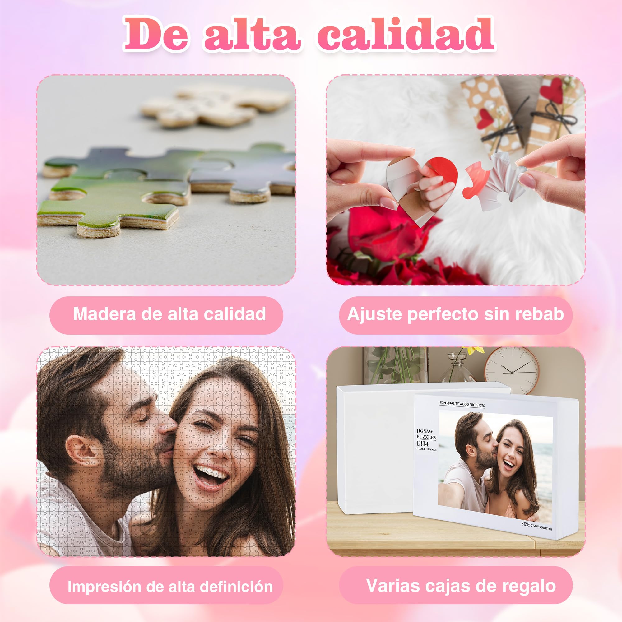 Puzzle Personalizado con Foto, Rompecabezas Personalizado con Foto y Texto | Puzzle Personalizado para Adultos y Niños, Regalo Original para Pareja, Familia o Amigos, Horizontal/Vertical