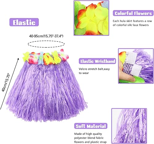 Miniatura 2 de Fighting to Achieve Disfraz hawaiano de baile de hula, 5 piezas para niñas..