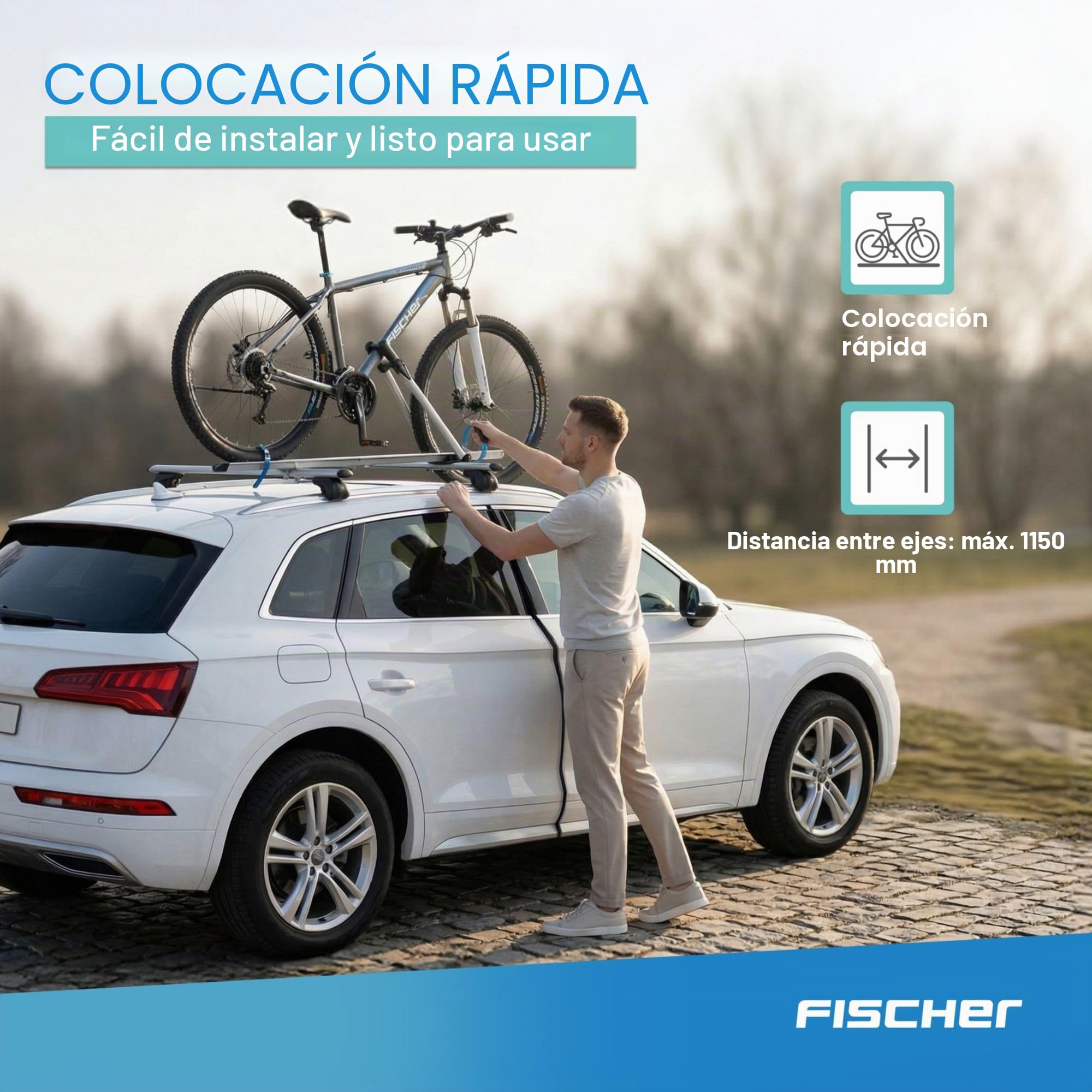 Fischer 18093 Portabicicletas para Techo de automóvil