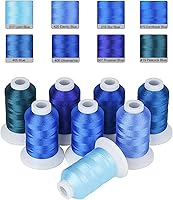 Vista 1 de Simthread Hilo de bordar azul – 8 tonos compatibles con Brother Colors, 550 yardas cada uno, poliéster 40WT, para Brother, Babylock, Janome, Singer