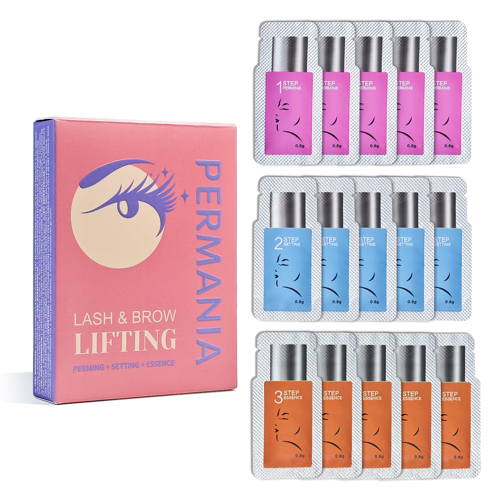 PERMANIA Lash Lift Lotion, Lash Lift Solution 3 pack Include Step 1&2&3