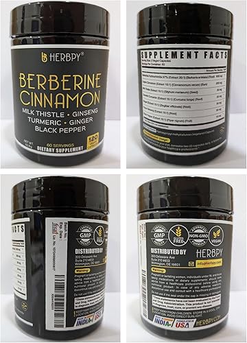 Miniatura 3 de Paquete de curcumina de cúrcuma 7 en 1 y berberina HCl 7 en 1 - Suplementos para la salud digestiva, la salud del corazón y el sistema inmunológico