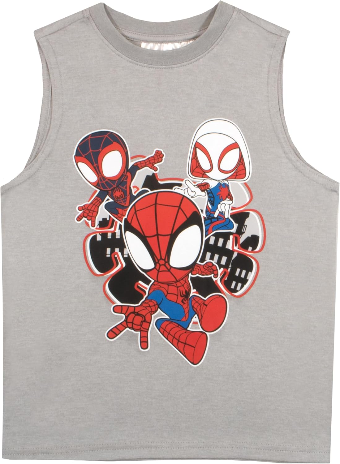 Marvel Spidey and His Amazing Friends 3 Piece Boys Short Set Spider-Man Shirt Tank Top and Shorts Set Spiderman 3 Pack - Image 5
