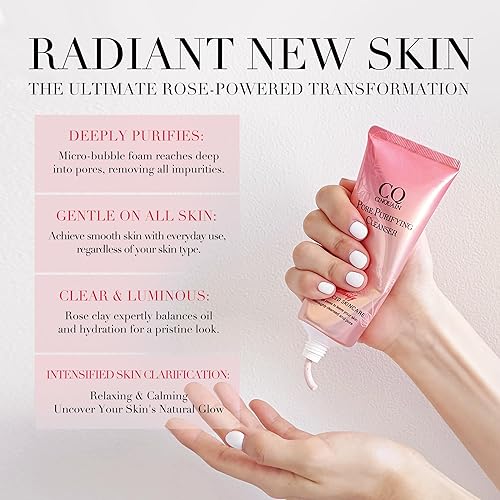 Miniatura 5 de CQ Total Pore Purifying Rose Skincare Cleanser removedor avanzado de puntos negros y lavado facial radiante