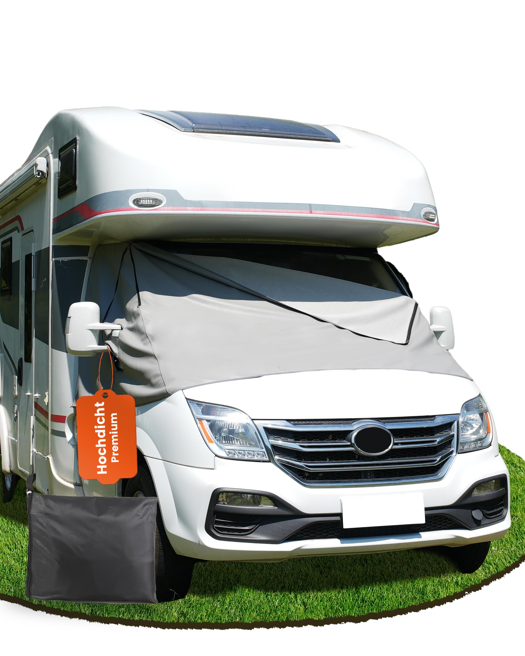 Frontscheibenabdeckung mit Reißverschluss Thermomatte Wohnmobil Zubehör，Umfassender Schutz vor Sonnen, Kalt und Staub,Geeignet für FIAT Ducato Peugeot Boxer Citroen Jumper X250/290 ab 2006