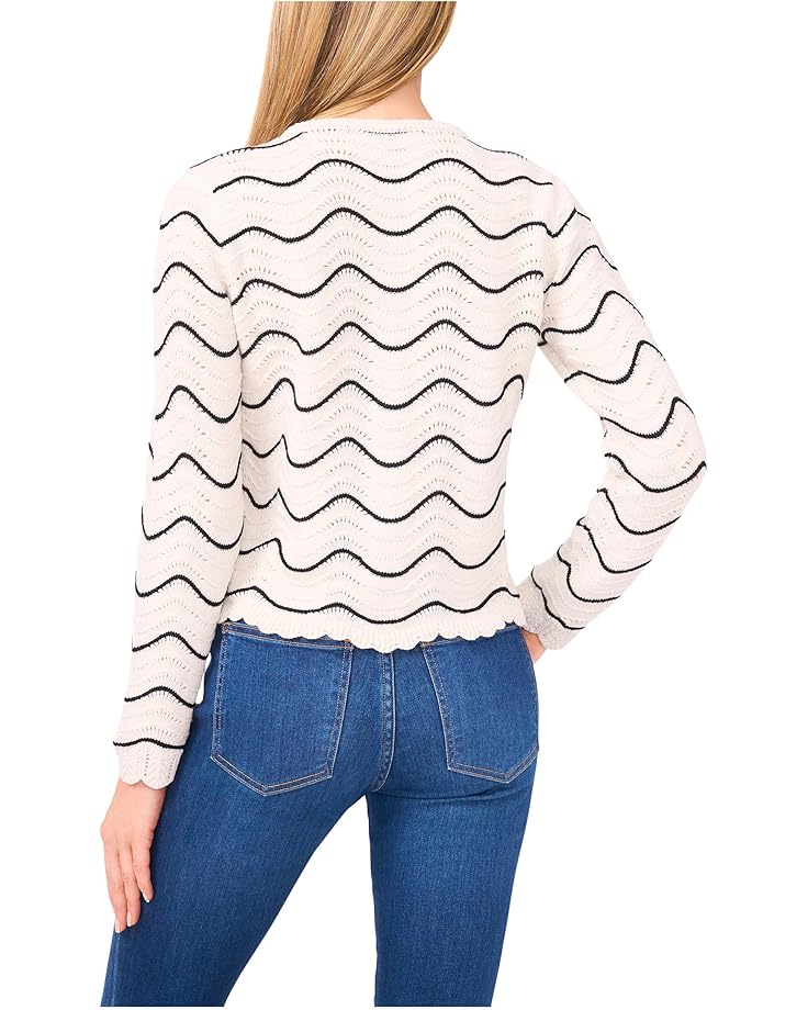 CeCe Scallop Edge Long Sleeve Cardigan - #2 of 3