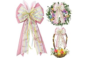 Easter Bows for Wreaths Decorations,Easter Tree Topper Bow,Decorative Bow with Bunny Ears...