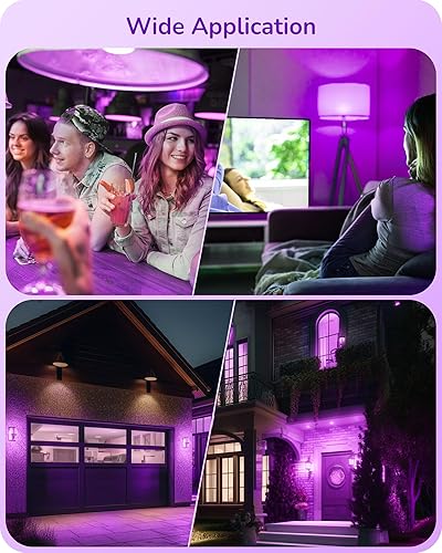 Miniatura 7 de EDISHINE Bombilla azul A19, bombilla LED azul E26, 9 W (equivalente a 60 W), luces azules al aire libre para decoración de Navidad, porche, jardín,