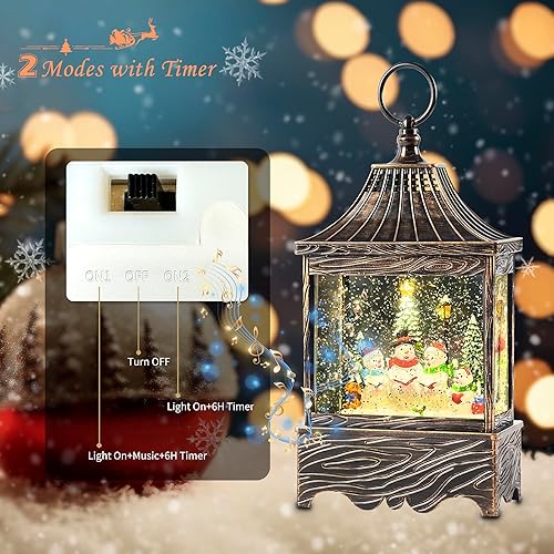 Miniatura 5 de Muñeco de nieve 2024 para niños bajo los árboles de Navidad faroles musicales musicales electrónicos extra premium con temporizador decoraciones de