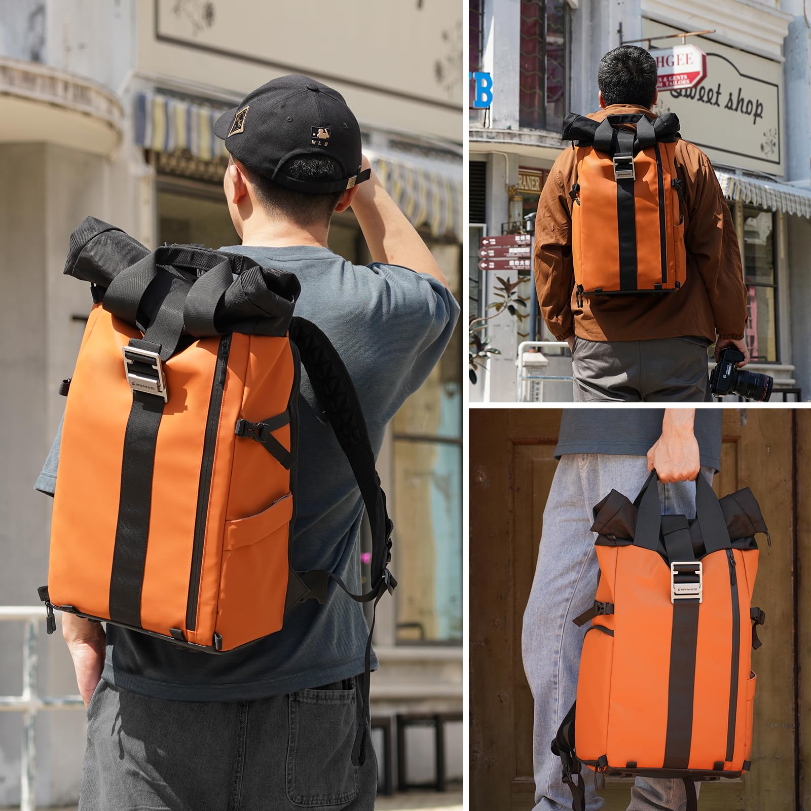 Amazon.co.jp: Besnfoto カメラバックパック 防水 写真バッグ ロール 