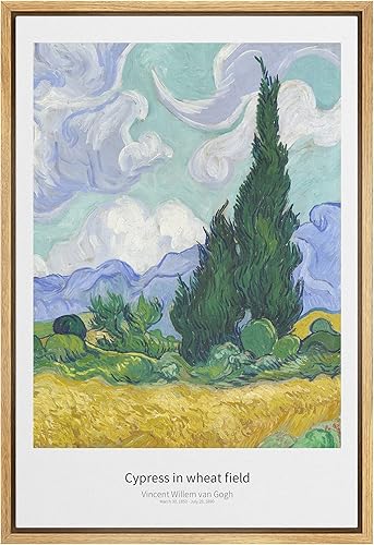 SIGNWIN Lienzo enmarcado para pared, La noche estrellada por Vincent Van Gogh, impresiones en lienzo para decoración del hogar, sala de estar,