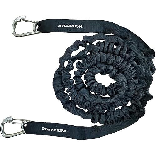 WAVESRX AnchorMate Bungee Line | Boat Bungee Dock Lines for Boats, PWCs & Kayaks | Absorbs Shock from Swells & Wind, Prevents Anchor Dislodging | Perfect for Anchoring, Mooring & Tethering
