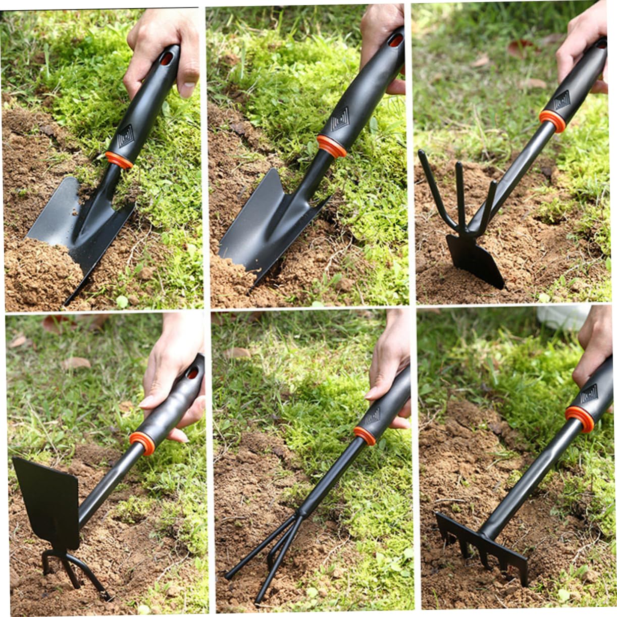 POPETPOP 6pièces Outils De Jardinage avec Pelle Râteau Et Hoe Ensemble Pratique pour Plantes Pot Et Balcon Poignée Antidérapante Plastique
