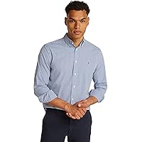 Tommy Hilfiger Uomo Camicia Flex Poplin Gingham Regular Fit, Multicolore (Wedge Blue/Optic White)