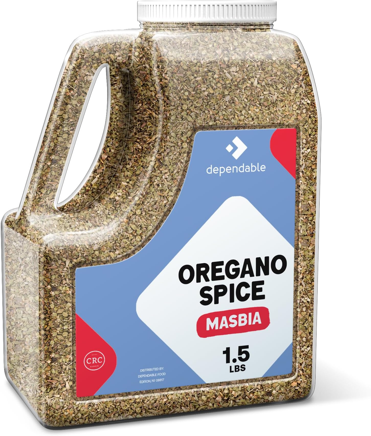 Dependable Food Oregano Seasoning - 1.5 Lb. Jar - Bulk, Kosher, 100% Natural Oregano Leaves for Chefs, Restaurants - Great for, Pizza, Pasta Sauces, Grilled Meats & More - Non-GMO Dried Oregano Leaves Spice - Allergen-Free