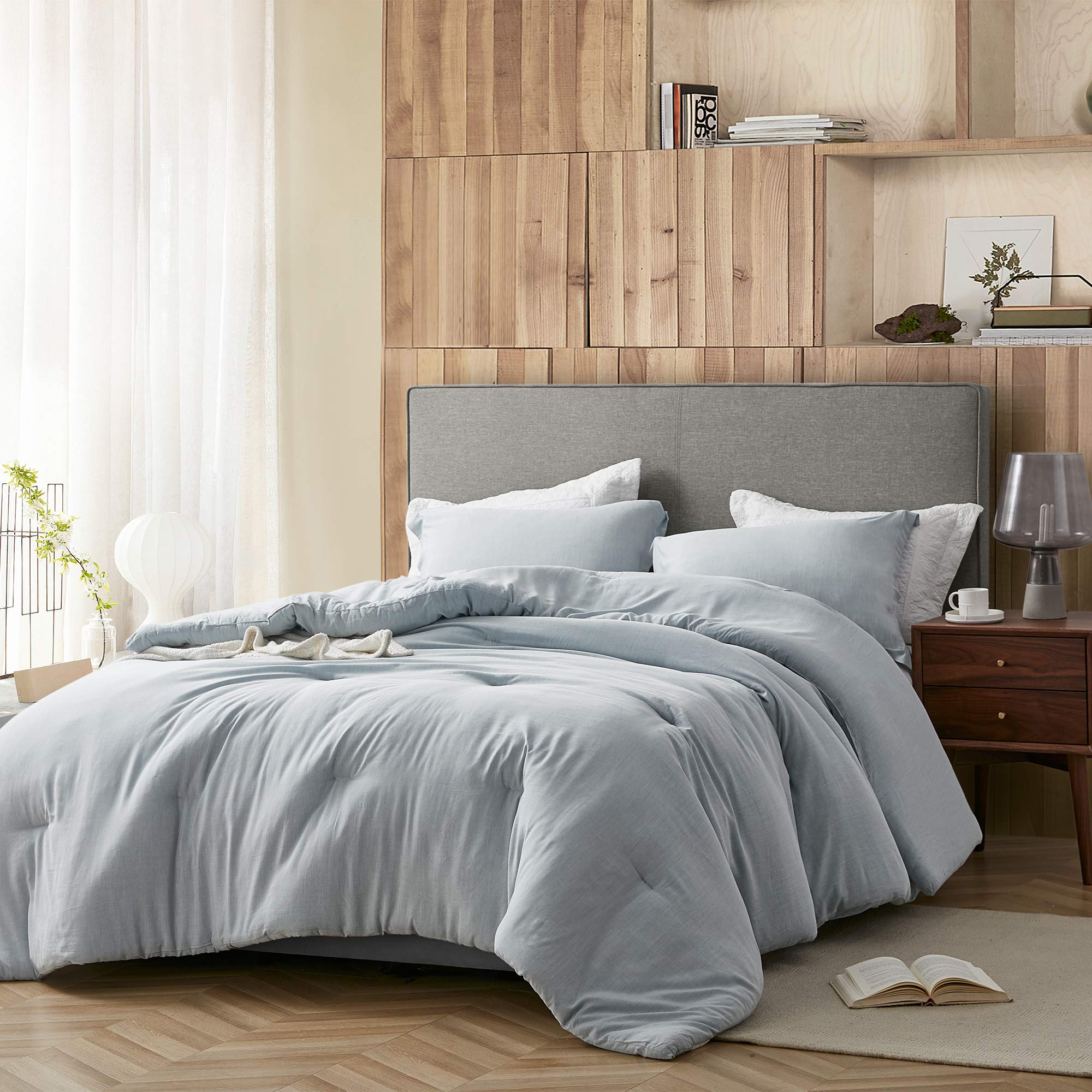 Byourbed Modal Yarn Dyed - Passive Blue Oversized Queen Comforter Set