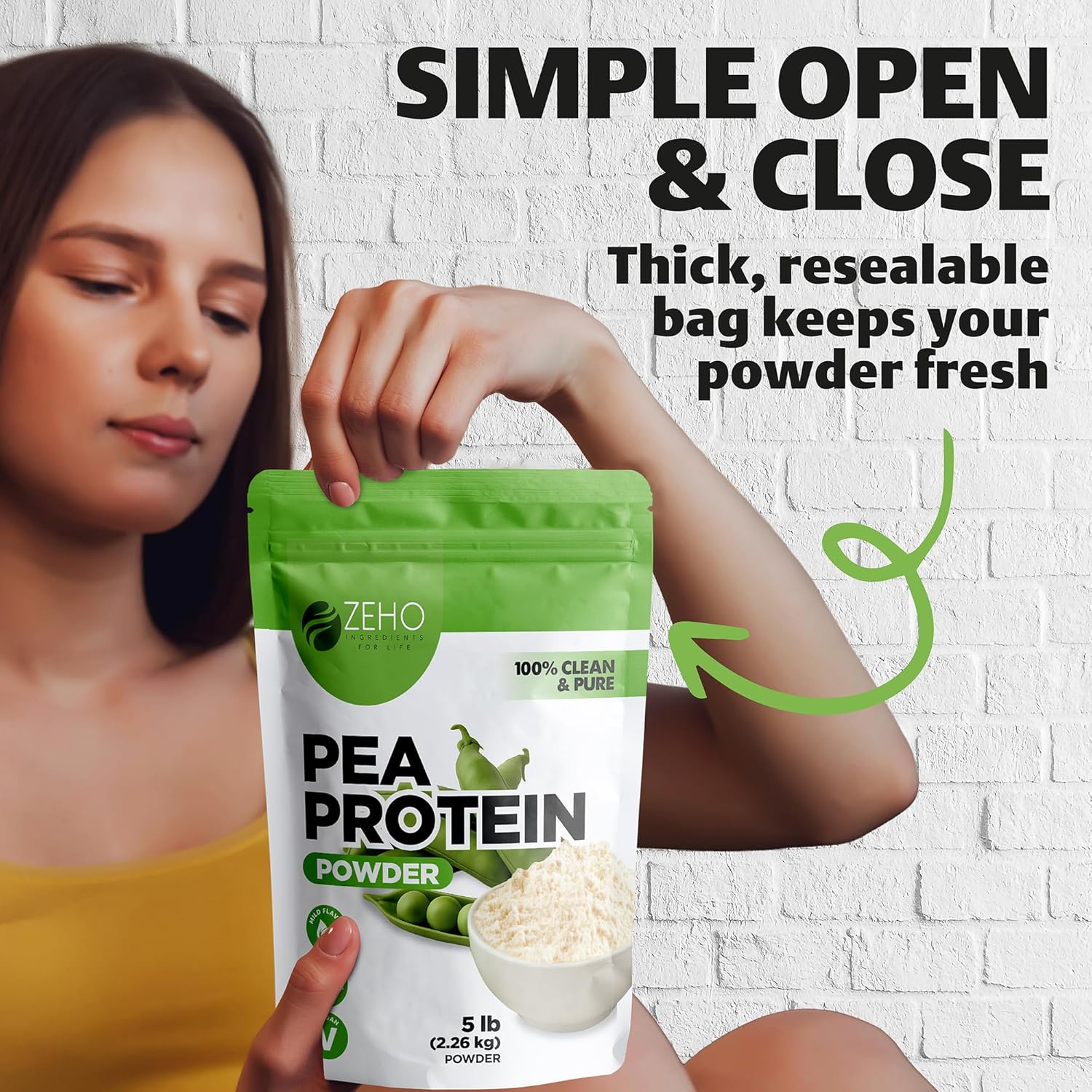Pea Protein Powder – 5 lb Plant-Based Protein – Isolate Powder for Beverages, Snacks, Shakes – Clean, Unflavored Taste – Diet-Friendly and Easy to Digest – Resealable Pouch - Image 3