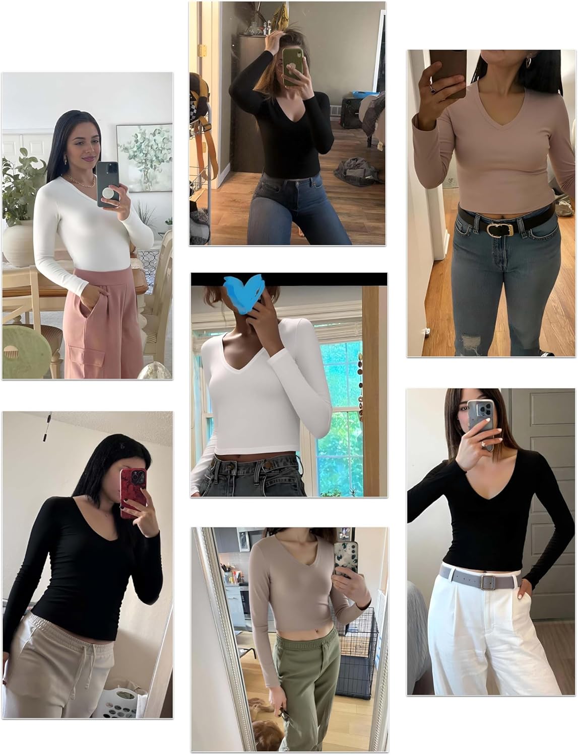 Women's Multi-Pack Knit Long Sleeve T-Shirt, Slim Fit Tops, Athletic & Casual - Image 2