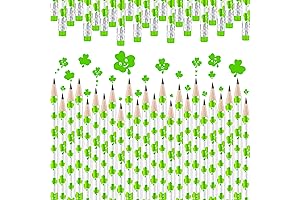 St Patricks Day Pencils Bulk, 24 Pieces Wooden Shamrock Party Pencils for Kids