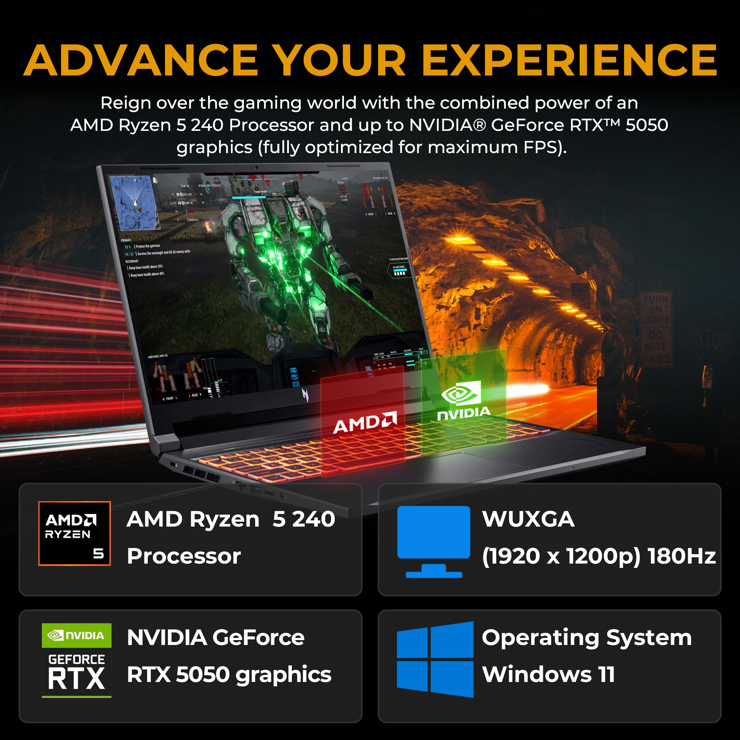 Portátil Gaming Acer Nitro V 16 (2025) - RTX 5050, Ryzen 5 240, 16GB RAM, 512GB SSD, Pantalla 180Hz