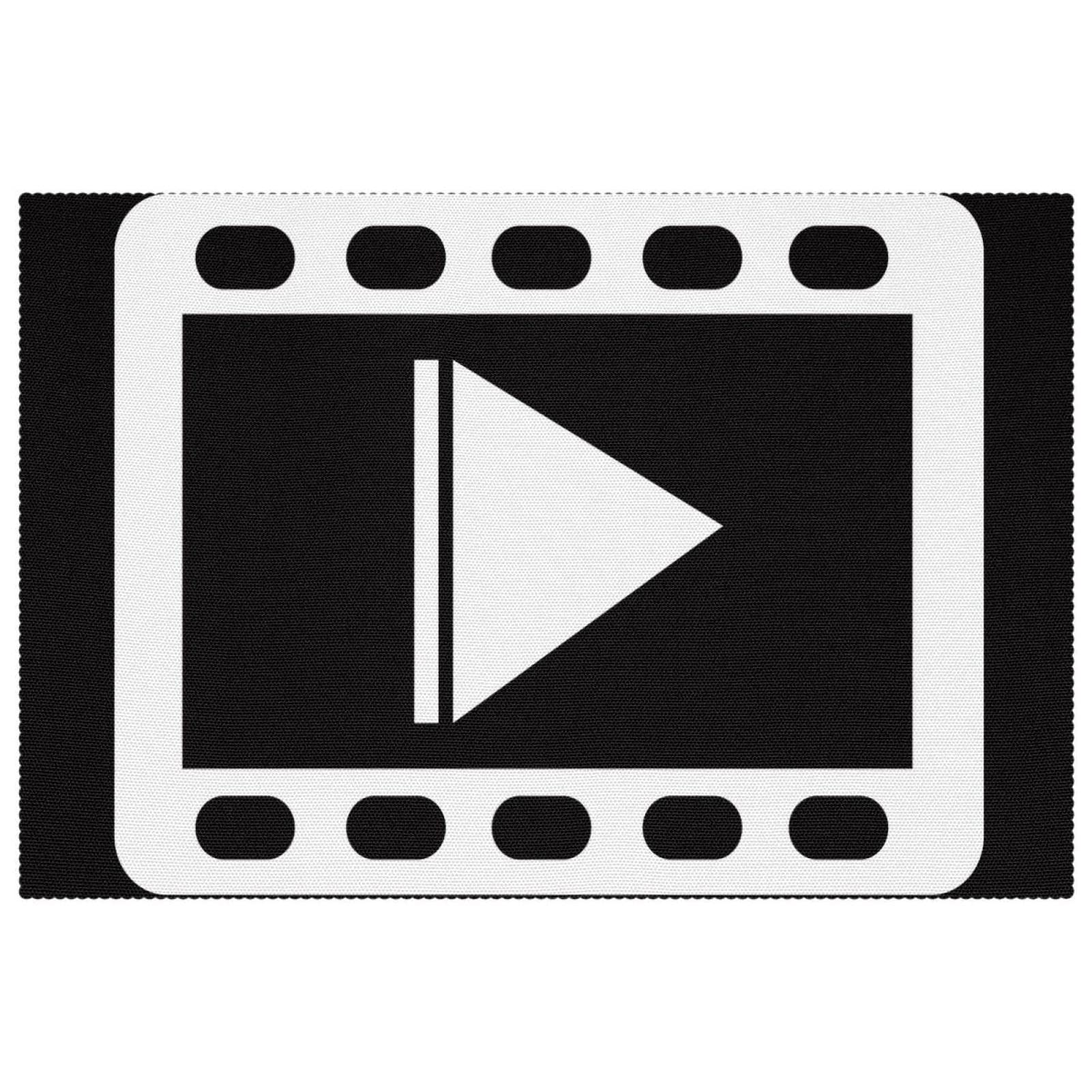 Sets de table noirs et blancs au design icône vidéo contemporain