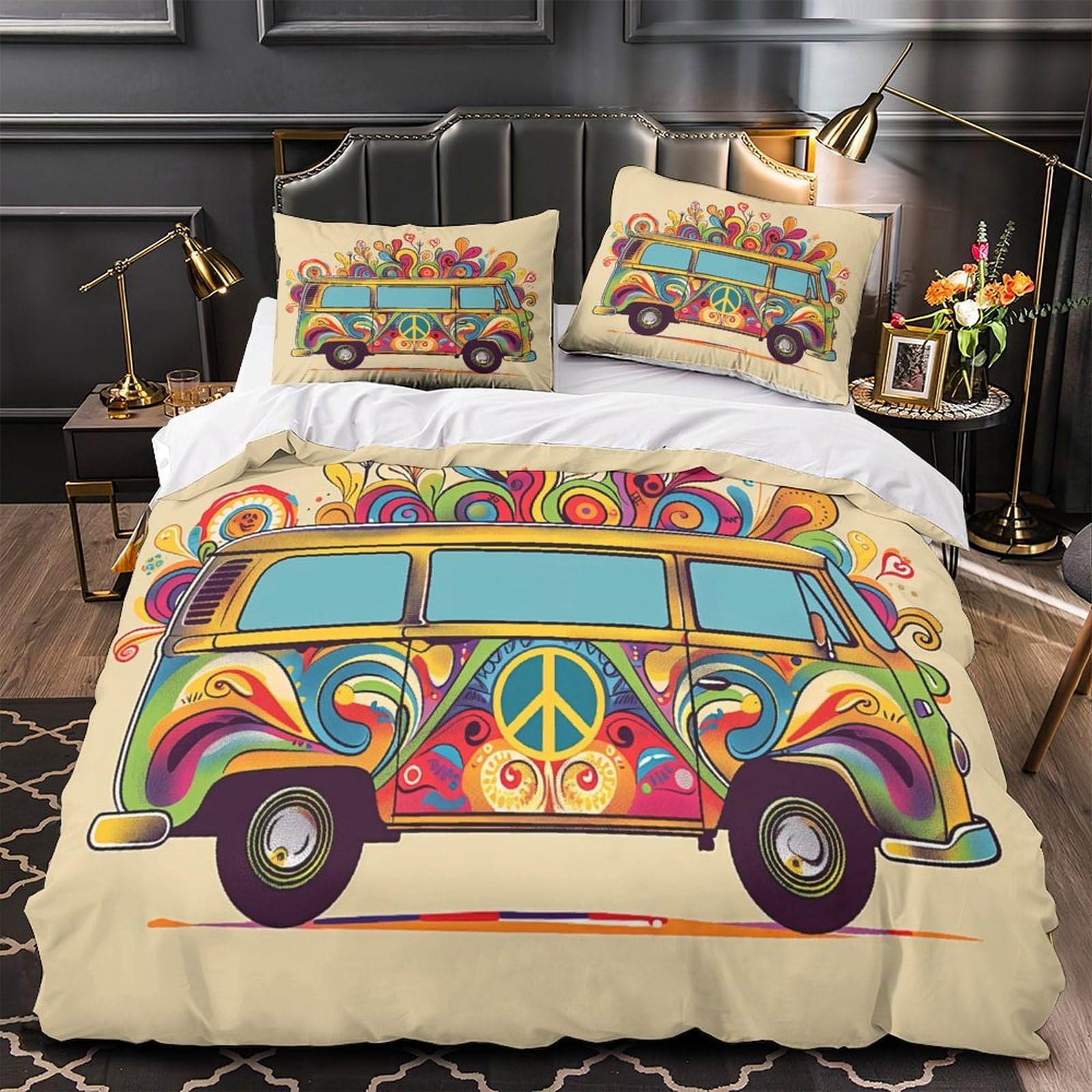 Housse de couette 3D Yin-Yang parure de lit King 220x240cm