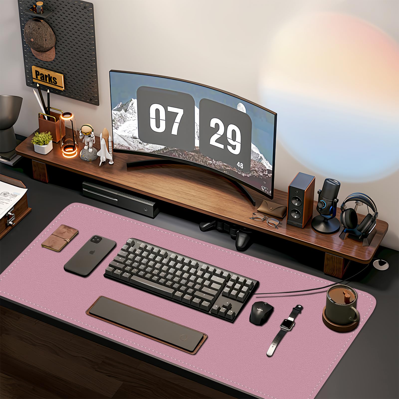 Tapete De Computadora De Piel De Doble Cara, Almohadilla De Computadora