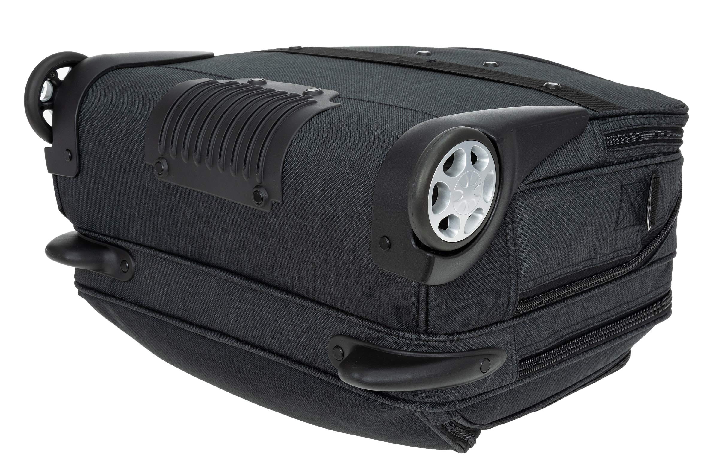 Trolley Pilotentrolly mit Notebook - Polstertasche Trolly 17 Zoll + Ledermäppchen (ANTHRAZIT Two Tone)