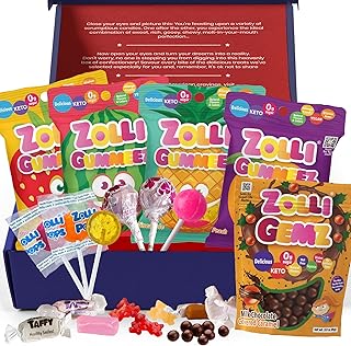 Zollipops Sugar Free Candy Variety by Broadway Candy | 17 Piece Assortment - Fruity Gummies, Fruity Lollies, Milk Chocolate & Caramel Chewies | Diabetic Friendly