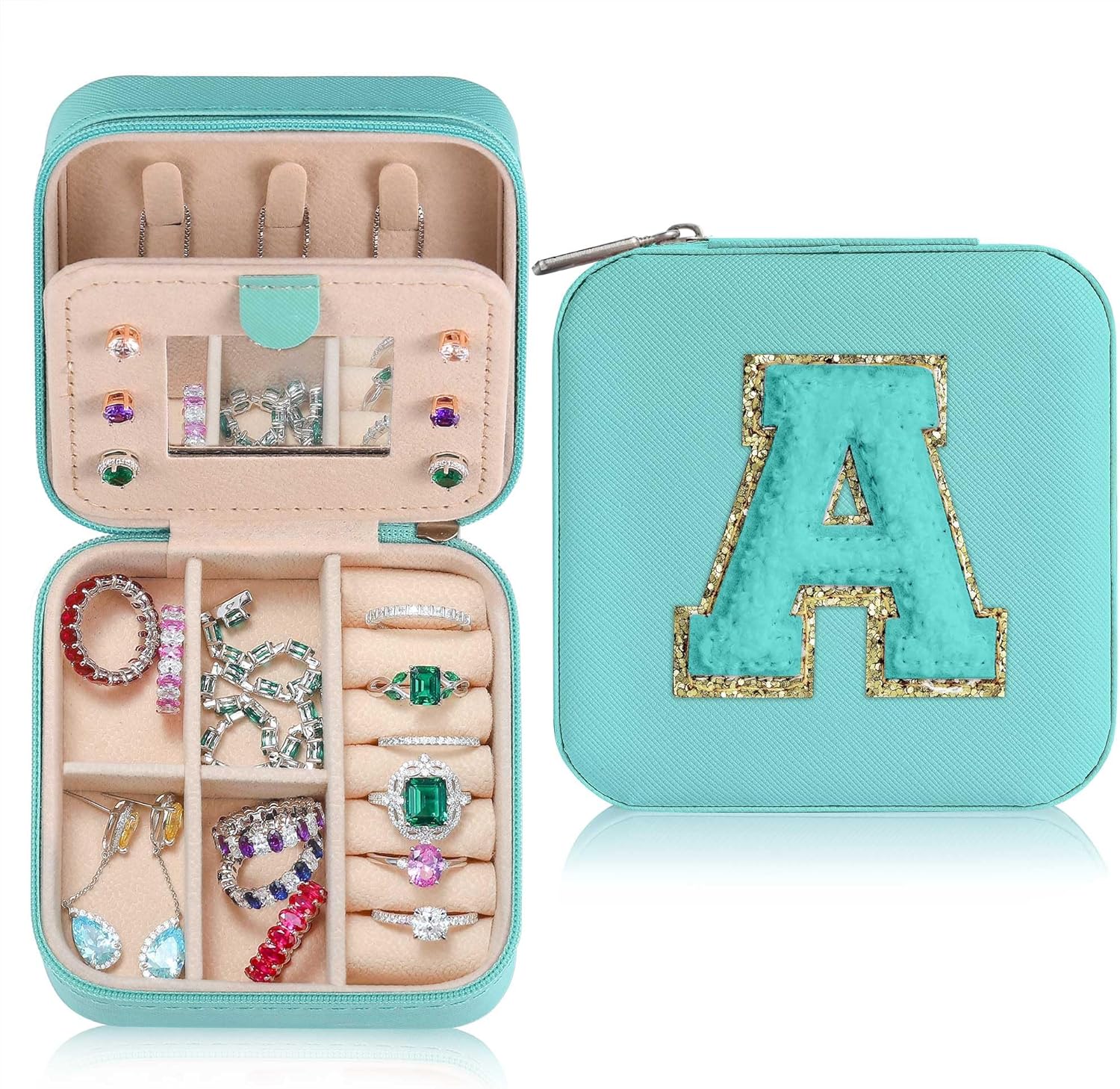 Parima Travel Jewelry Case for Women Fashion, A initial