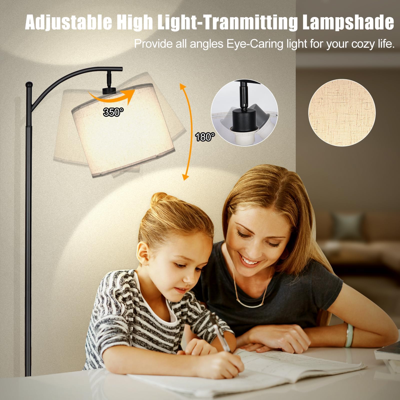 marctronic Lampada da Terra con Telecomando, LED Piantana 12 temperature di colore 9W E27 Luminosità Continua,Lampade da Pavimento con Lampadina Dimmerabile da per Soggiorno,Camera da Letto,Ufficio