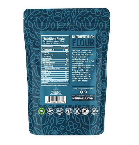 Miniatura 2 de Harina de centeno de 2 libras/32 onzas, harina de centeno oscuro para pan, harina de pan de centeno, harina de centeno para hornear, 100% harina de