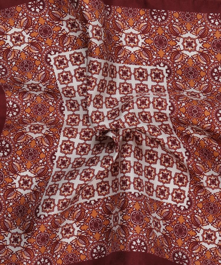 Image of Italian 100% Silk Pocket Square, Premium Small Batch Accessory for Men, 32x32 cm (12.5''x12.5''), One Side Print