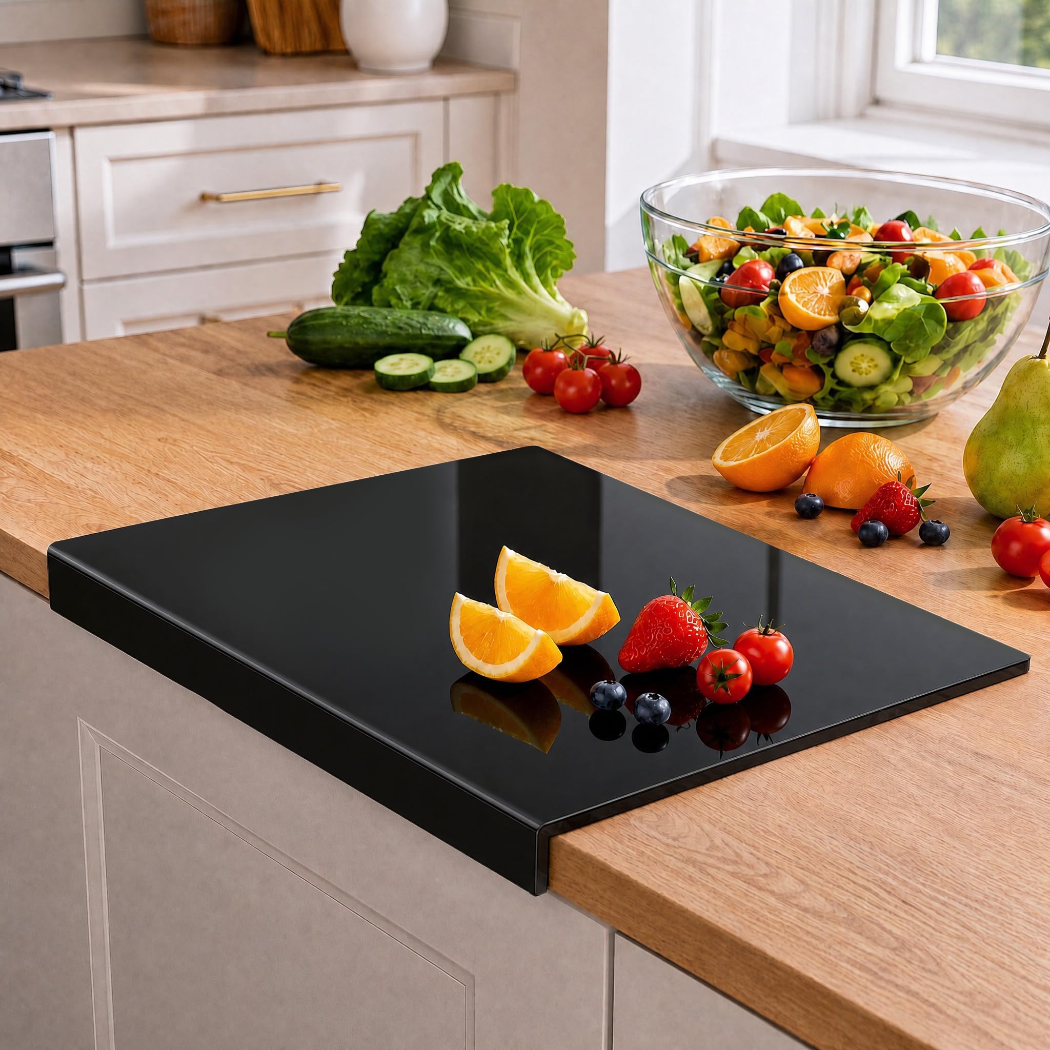 SWSKR Clear Acrylic Cutting Board with Counter Lip,1pcs Clear - 23''x17''