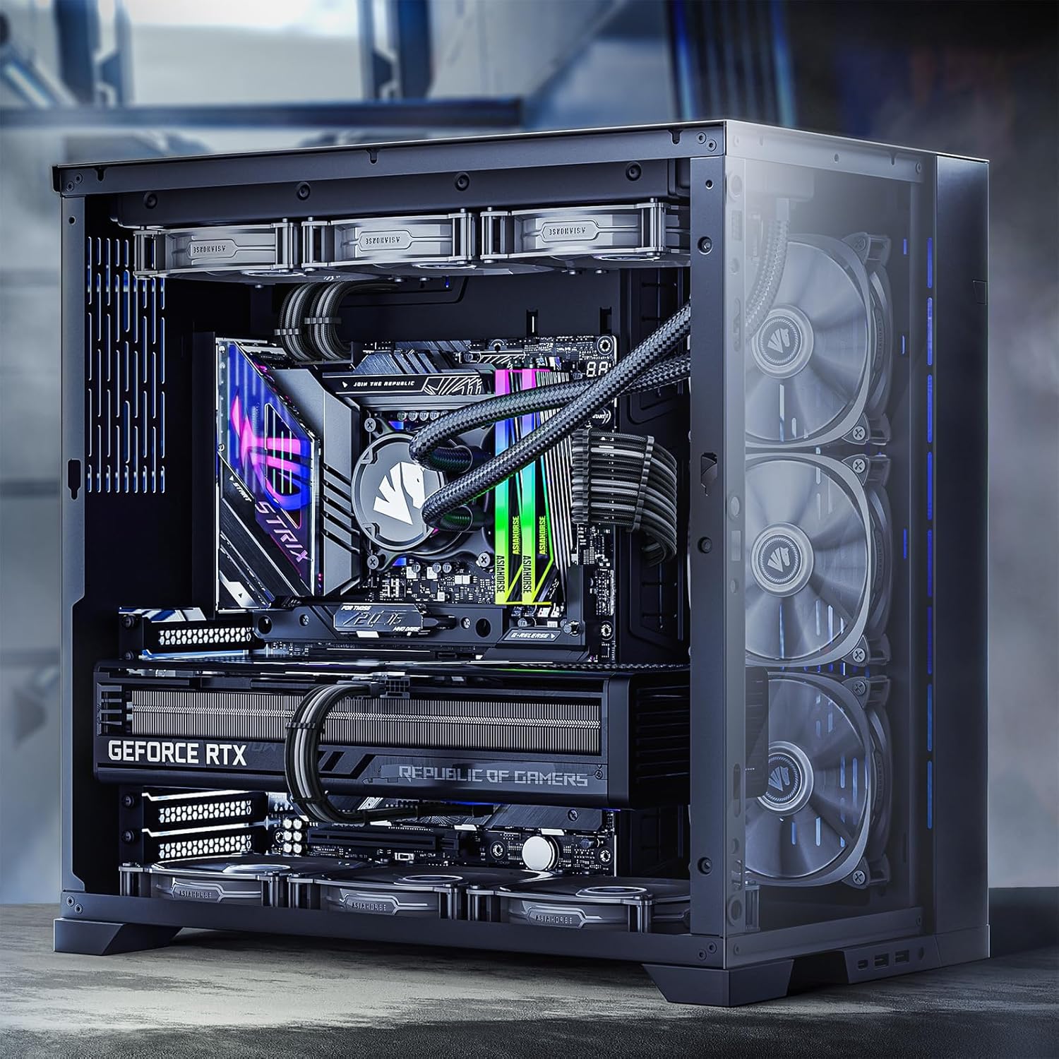 AsiaHorse 12VHPWR Cable Extension Kit, 16AWG Pcie 5.0 PSU Cable Extension Kit Soft Braided Power Supply Cable Extension, 24pin ATX /4+4pin EPS /12+4pin 30CM Length with Cable Combs